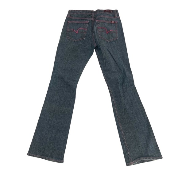 Miss Vigoss Blue Pink Stitched Wide Leg Jeans Size 5/6 Women’s - Picture 3 of 6